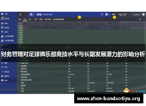 财务管理对足球俱乐部竞技水平与长期发展潜力的影响分析 财务管理对足球俱乐部竞技水平与长期发展潜力的影响分析